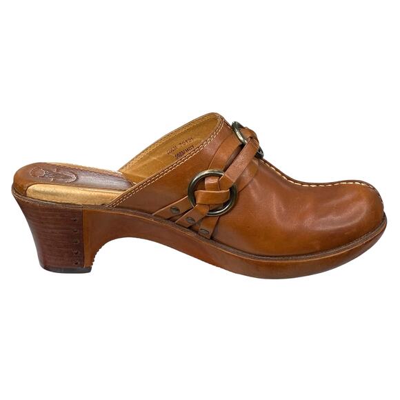 Frye Women’s Cheryl Triple Ring Brown Leather Mule Clog Size US 8.5 - Picture 4 of 11